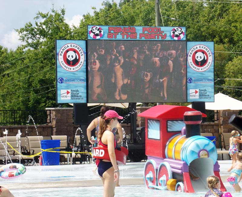12x7 Outdoor LED Screen Rental - Pool Party